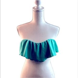 O’NEILL Aqua ruffle strapless swim top size L